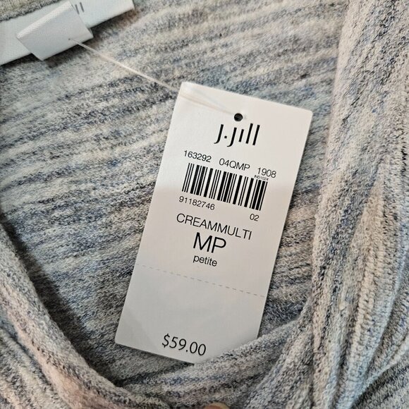 NEW J.Jill Pure Jill Medium Petite French Terry Sleeveless Mock Neck Top Heather - Picture 2 of 8